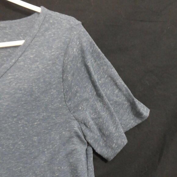 GEORGE | xs - extra small | Heather Blue Henley Short Sleeve Shirt - Picture 5 of 13